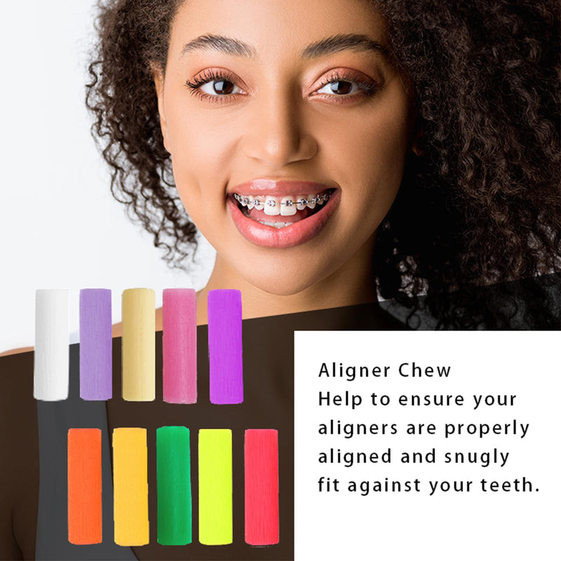 120PCS Aligner Chew,10 Mix Colors Chew for Invisalign Aligners,Orthodontic Silicone Chompers Aligner Trays Seaters - BeesActive Australia