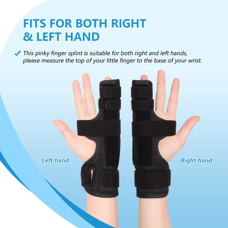 Pinky Finger Splint, Boxer Fracture Splint, Metacarpal Splint for 4th or 5th Finger, Finger Splint for Broken Finger Trigger Finger Arthritis Tendonitis,Fits for Left & Right Hand(Mesh,S/M) Mesh S/M