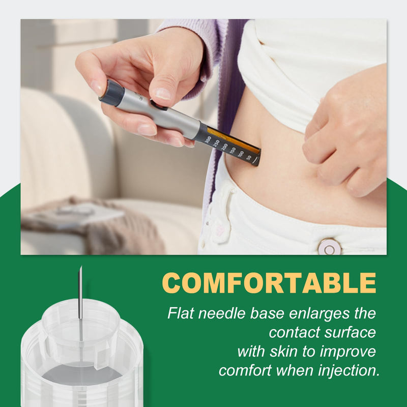 Plus Pen Needles 32G 4mm, Diabetic Needles for Insulin Injections, Compatible with Most Diabetes Pens, 200 Ct 4mm(5/32") x 32G