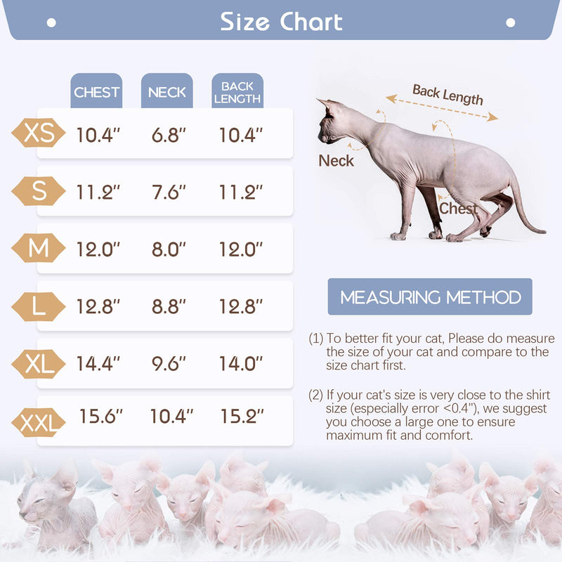 DENTRUN Sphynx Hairless Cats Shirt Pullover Kitten T-Shirts, Breathable Cat Wear Turtleneck Sweater Adorable Cat's Clothes Vest Pajamas Jumpsuit Medium Blue - BeesActive Australia