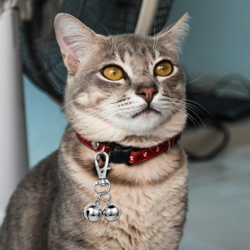 4 Pack Dog Cat Collar Bell, Loud Dog Collar Bells for Pet Training Small Dog Bell Silver Cat Bell for Collar Charm Dog Collar with Bells for Dog - BeesActive Australia