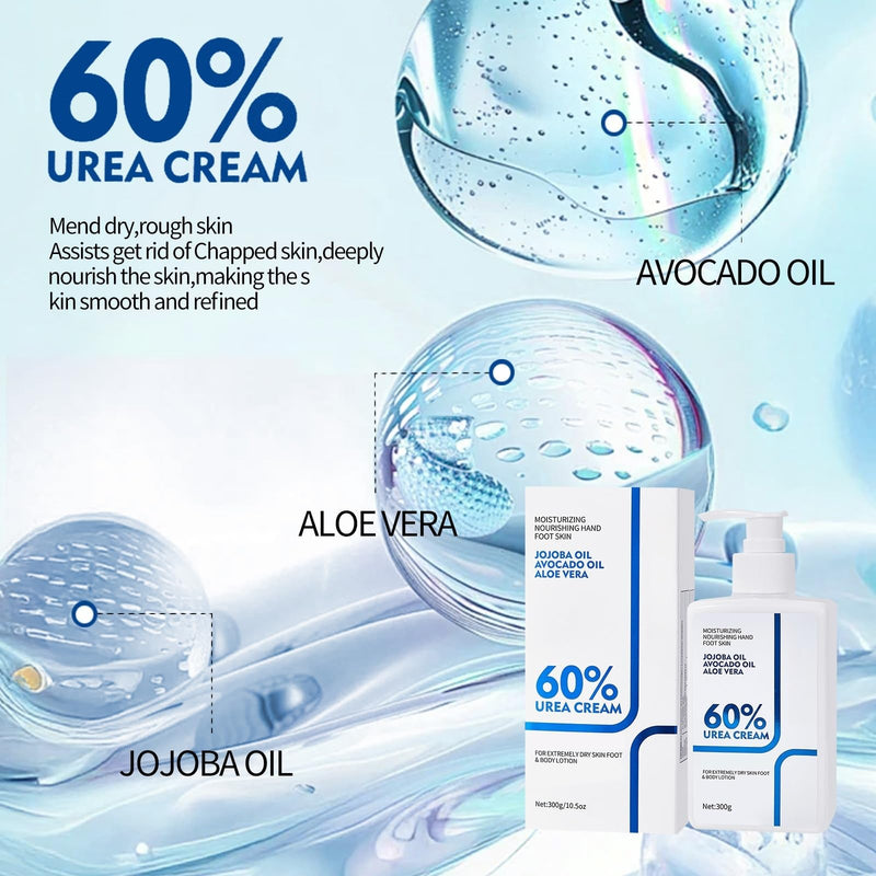 Urea Cream 60 Percent Body Lotion 10.58 Oz, Body Lotion for Dry Skin, Skin Moisturizing Lotion for Extremely Dry Skin, Non Greasy Body Cream