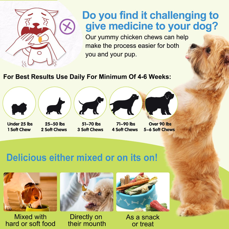 Dog Allergy Relief Chews (120 Count), Dog Allergy Chews, Itch Relief for Dogs, Omega 3 Fish Oil + Pumpkin Enzymes + DHA for Dogs, Anti Hot Spots + Seasonal Allergies, Skin & Coat Immune Health W-Dog Allergy 110 chews - PawsPlanet Australia