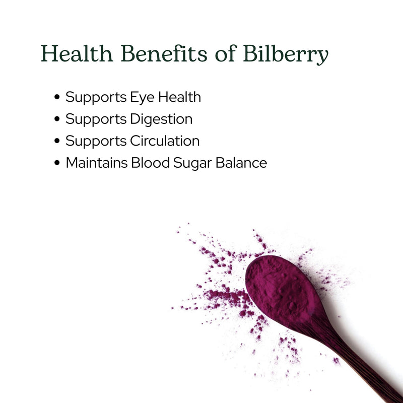 Eclectic Herb - Bilberry Powder Supplement | Vision Health, Cardiovascular Support & Circulation | Superfood Vitamin & Mineral Supplement | Freeze Dried, Vegan, Non-GMO, Gluten Free (3.2 oz | 90 g)