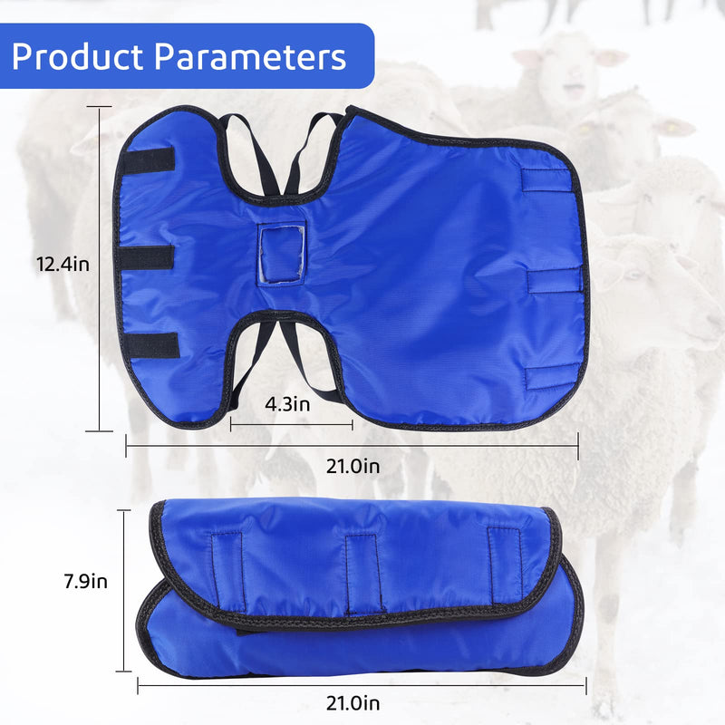 2 Pack Blue Goat Blanket for Winter Goat Coat Cold Weather Waterproof Windproof Goat Jacket Blanket to Keep Goat Warm Lamb Coat with Straps Thickened Belly Protection - BeesActive Australia