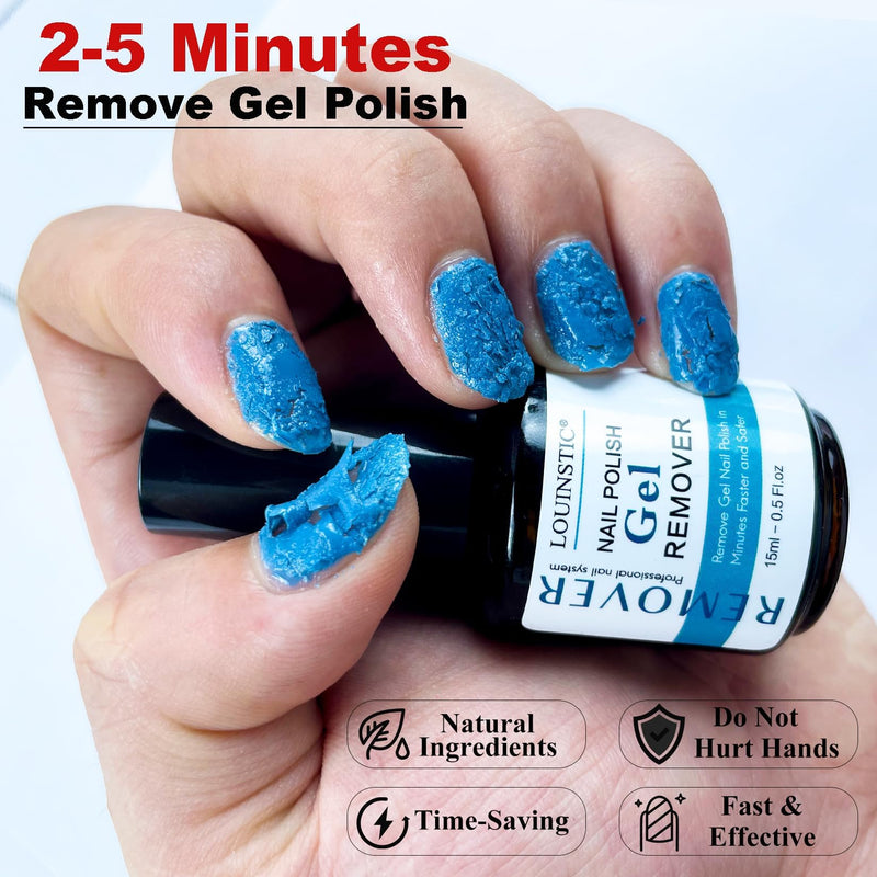 2PCs Gel Nail Polish Remover - 30ML,Fast & Easy, with Roller Cuticle Oil, No Need to Wrap and Soak, Remove Gel Polish in 2-5 Minutes at Home, No Damage to Nails, with Cuticle Pusher Tool,Nail File 2PCs Gel Remover & Cuticle Oil & Manicure Tools