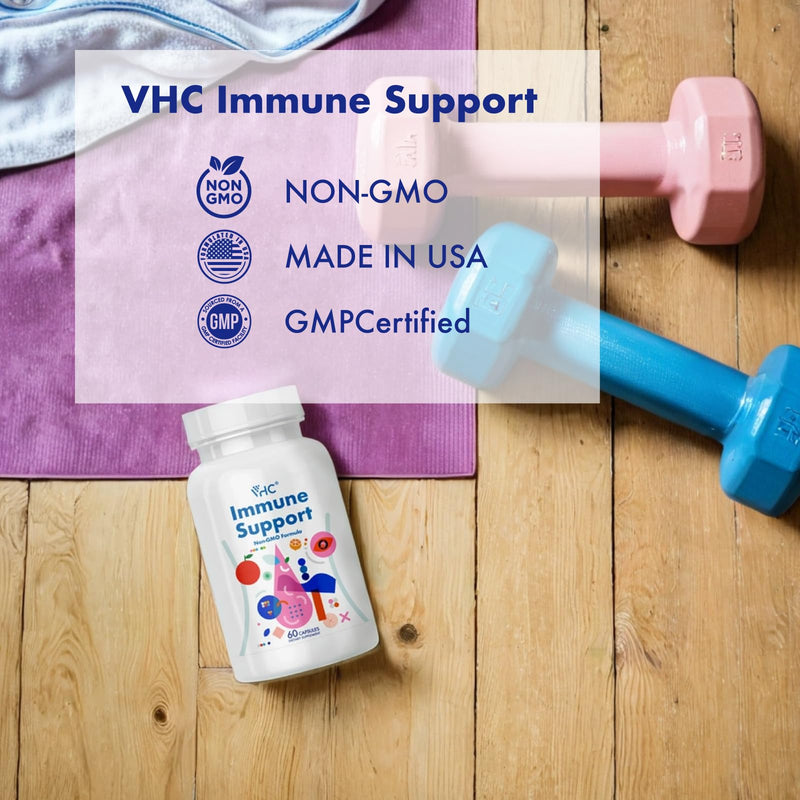 VHC Supplement with Vitamin C, Vitamin E, Selenium,Quercetin,Beta-Glucans,Graviola Leaf,Raspberry Fruit,Green Tea Leaf,Turmeric Rhizome,Grape Seed, 60 Capsules