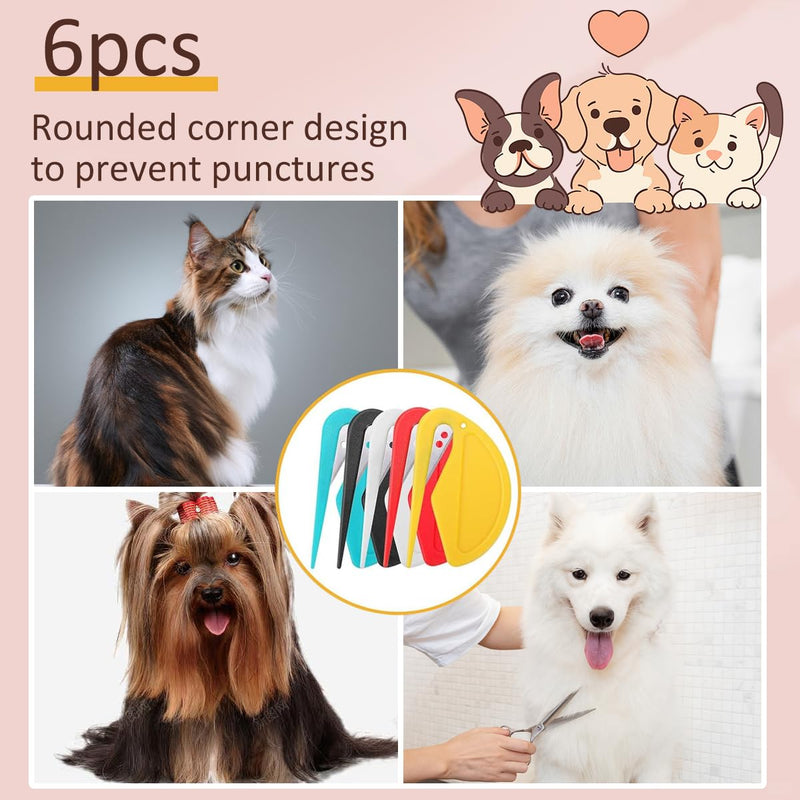 6 Pcs Knotting Comb Pet Grooming Tool, De Knotting Comb for Dog,Cats,Multifunctional Pet Hair Shedding Tool Supplies for Removing Tangled and Loose Hair-4