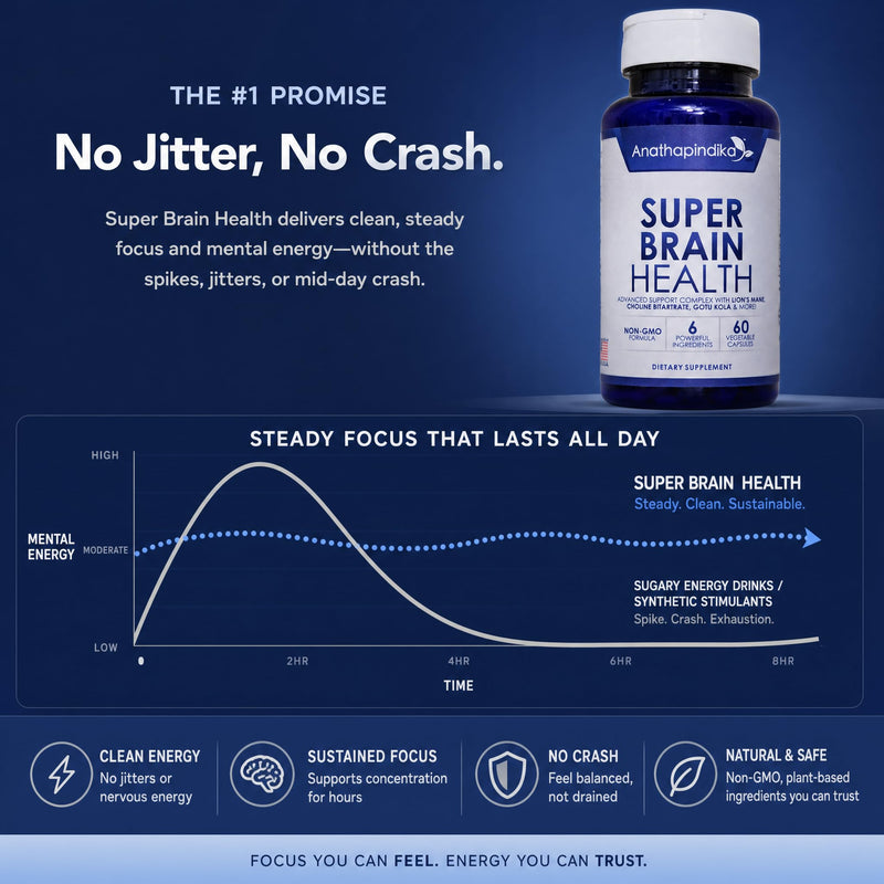 Brain Health Nootropic Supplement Lion's Mane 200mg Gotu Kola 200mg Choline 80mg Beetroots 100mg Skullcap 400mg for Memory Focus Nootropic & Brain Fog