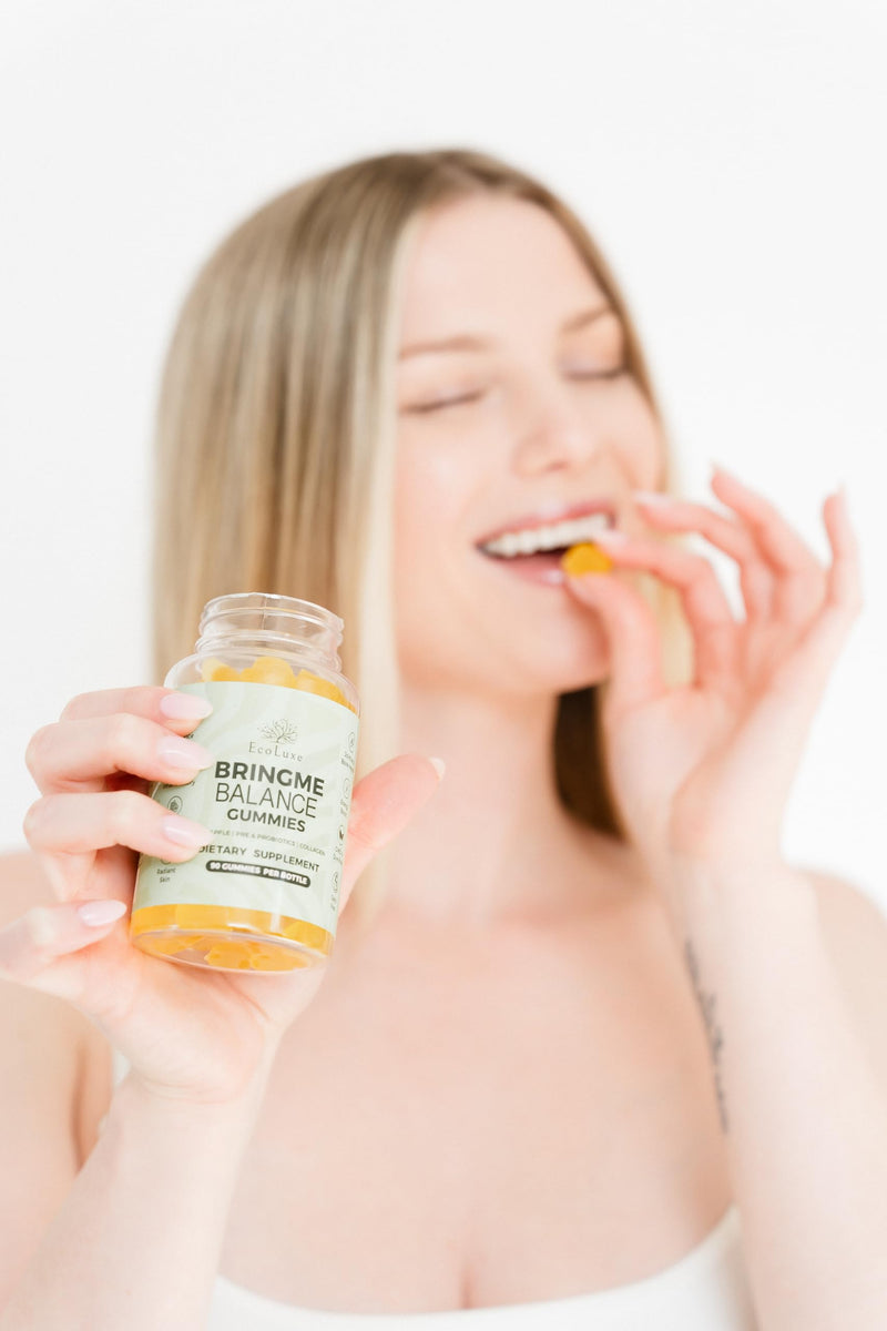 BRINGME Balance Pre & Probiotic Gummies – Pineapple, Collagen, Pre & Prebiotics for pH Balance, Gut & Skin Health, Digestive Wellness, and Natural Odor Control – Low Sugar, 90 Count