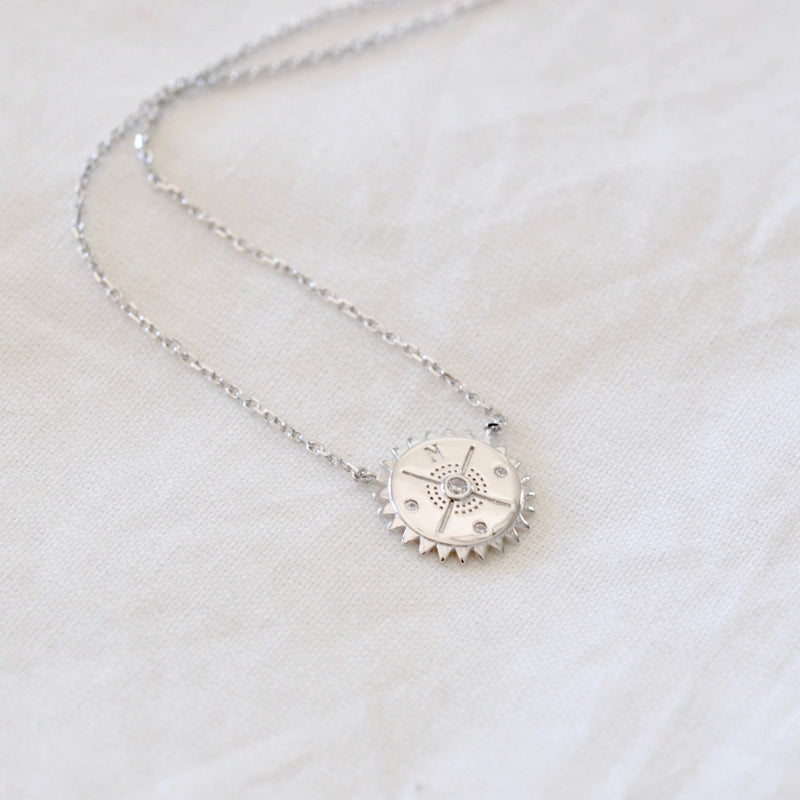Compass Necklace in Sterling Silver 925 - BeesActive Australia