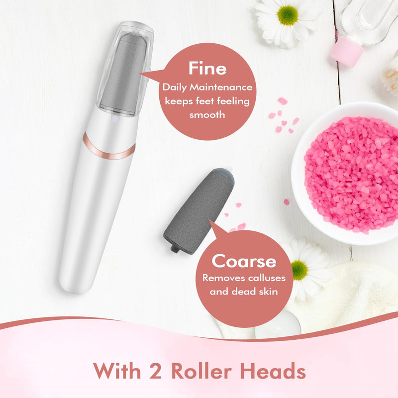 Electric Foot File and Callus Remover,Professional Pedicure Tools for Dry, Calluses, Dead, Cracked, Hard Skin,Equipped with 2 Grinding Heads and 1 Cleaning Brush - BeesActive Australia