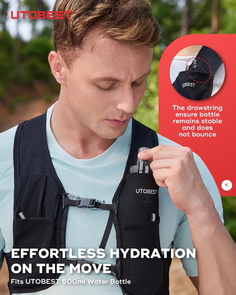 Running Vest for Women Men, Ultra-Light Minimalist Hydration Vest, Breathable Reflective Running Gear for Trail Hiking Jogging Vest Only SM (30-34 inch)