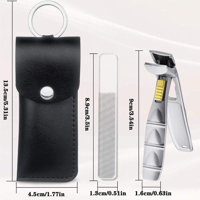 Toenail Clippers for Thick Toenails-Angled Head,Toe Nail Clippers for Thick Nails for Seniors,Finger Nail Clippers for Men with Wide Jaw Opening, Heavy-Duty Nail Cutters Silvery