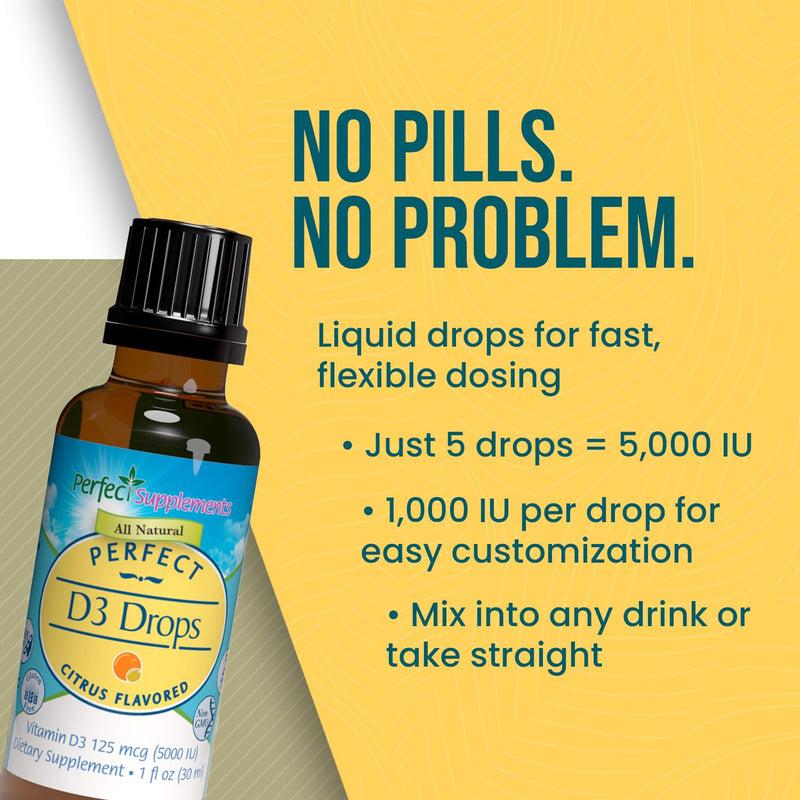 Perfect Supplements Vitamin D3 Drops - 1 fl oz 60 Fl Oz (Pack of 1)