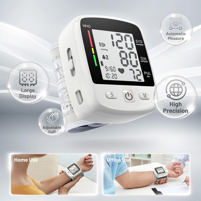 FDA Cleared Blood Pressure Monitor Wrist BP Machine for Home Use
