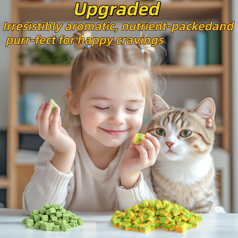 Cats Toy Kitten Grass Treats 140g/4.94oz Freeze Dried 2 in 1 Fish Oil Cat Chew Stick Pellet for Hairball Removal Kitty Catnip Snack Chicken Flavor for Cleaning Teeth & Dental Care Food Indoor