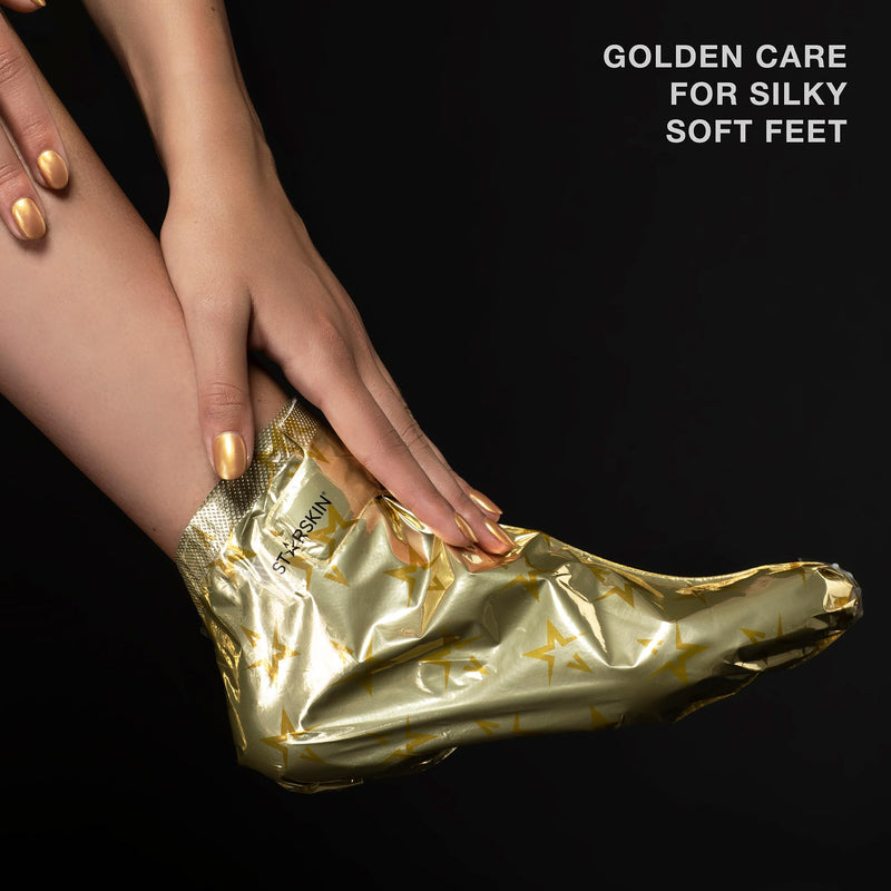 STARSKIN VIP Gold Mask Foot (4 Pieces), Softening Foot Mask for all Skin Types, Korean Skin Care, Hydrating and Moisturizing with Shea Butter and Rose Oil, K Beauty Skincare 1 Count (Pack of 4) - BeesActive Australia
