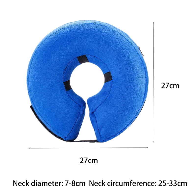 Dinghaole Inflatable Dog & Cat Neck Brace, Soft Nylon Pet Collar, Leak Protection for Dogs Recovering from Surgery or Wounds (Medium - Blue) - BeesActive Australia