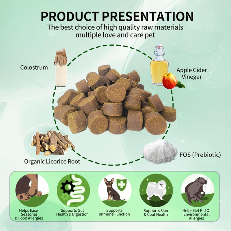 Dog Allergy Chews,Dogs Itching Skin Relief for Skin and Paw Licking, Dogs are Human Multivitamin Itch Relief for Seasonal Allergies-Support a Healthy lmmune System Chicken 90 ct.