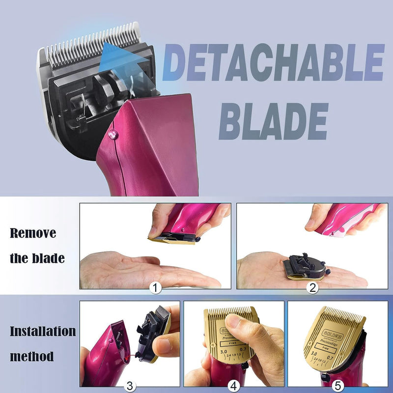Adjustable 5 in 1 Blades Compatible with WAHL Arco,Bravura .Chromado，Creativa，Figura Dog Clippers for Dogs Grooming(Gold/3PC) Gold-1 - BeesActive Australia