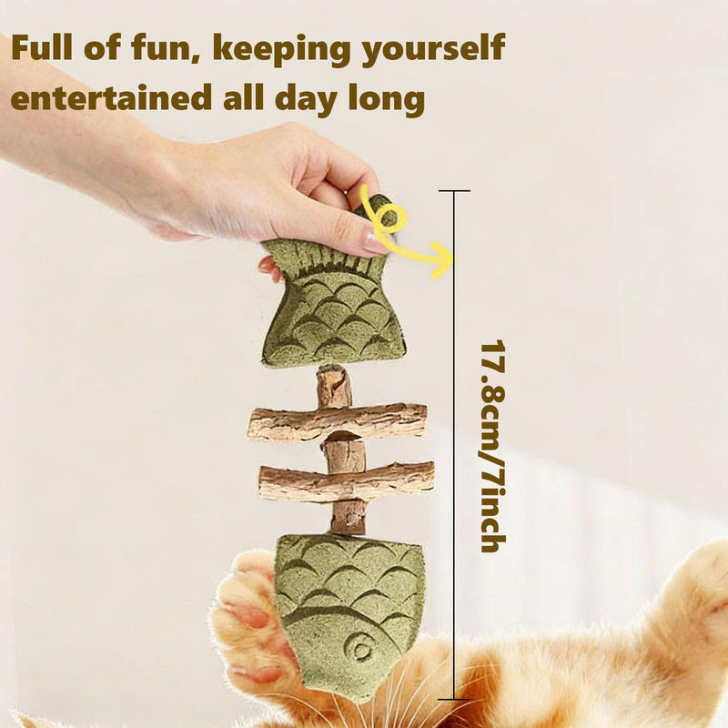 Purrident - Fix Cat Dental Health - Natural Dental Chew for Cats, Fishbone Shape Cat Teething Toy with Catnip, Durable Feline Tooth Care Tool for Indoor & Adult Cats (3CPS-C) 3CPS-C