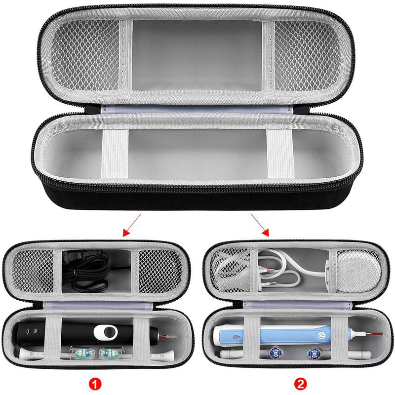 Toothbrush Travel Case Compatible with Oral-B Pro 1000 2000 3000 3500 5000 7500/ for Philips Sonicare ProtectiveClean 4100 6100 5100 6500 7500 Rechargeable Electric Toothbrush (Box Only) -Black Black For Philips Toothbrush