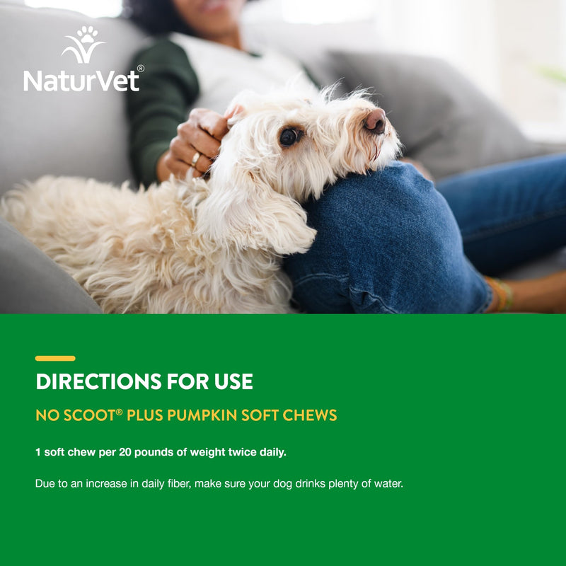 NaturVet - No Scoot for Dogs - 60 Soft Chews - Plus Pumpkin - Supports Healthy Anal Gland & Bowel Function - Enhanced with Beet Pulp & Psyllium Husk - BeesActive Australia
