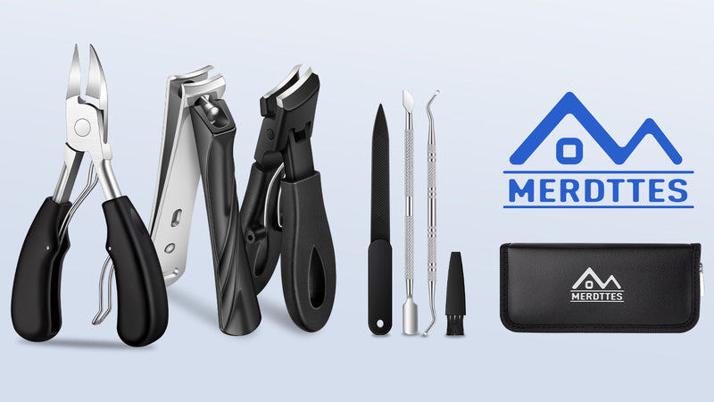 Toenail Clippers for Seniors Thick Toenails, Sharp Ingrown Toenail Clippers Nail Cutter Long Handle with Wide Jaw for Thick Nails, Heavy Duty Large Toe Nail Clipper Set for Men & Women,7 Pcs