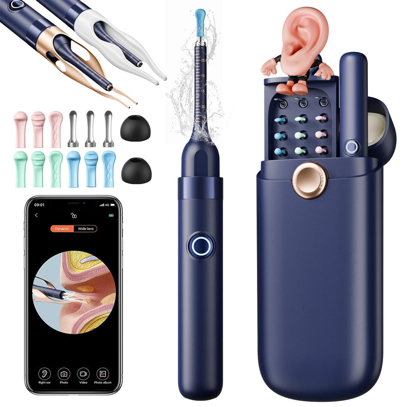 Ear Wax Removal, Ear Cleaner with Camera 1296P HD,Visual Ear Cleaner with 6 LED Lights and Flexible Tip,FSA HSA Eligible Items,Safe Ear Wax Removal Kit with Camera,Ear Cleaning Tool for Family Gifts Black - BeesActive Australia