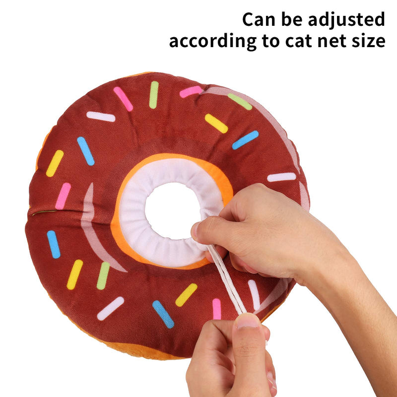 Xinzistar Neck Collar Cat Collar Soft Cat Protective Collar Anti Bite Safety Adjustable Protective Collar for Pets Cats Dogs Puppies Kittens (Brown Donut, M) - BeesActive Australia
