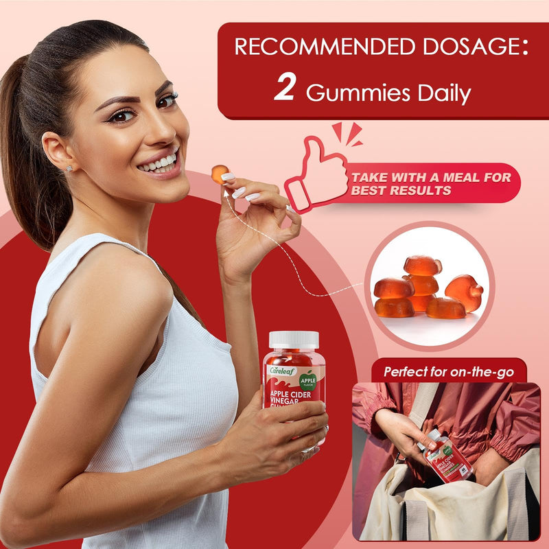 Apple Cider Vinegar Gummies, Metabolism Gummy with 1000mg AVC & Vitamin B6 Vitamin B12, ACV Gummies for Metabolism, Digestion, Detox, Gut & Immune Health, 60 Counts