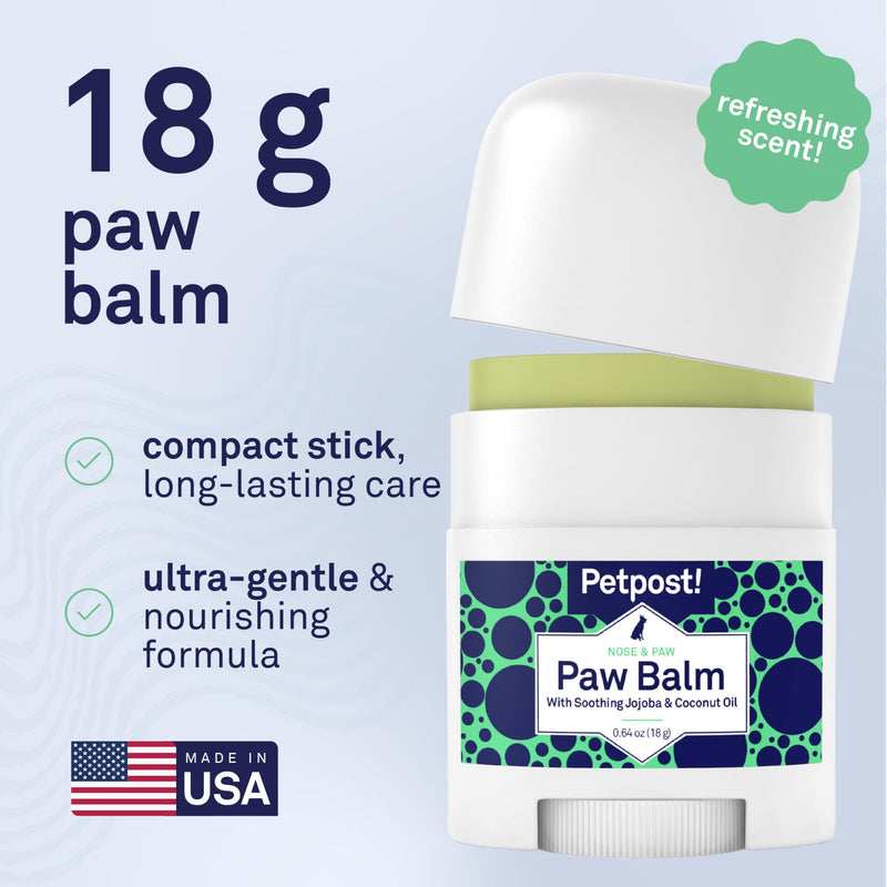 Petpost | Paw Balm for Dogs - Nourishing Cream Soothes Itchy, Dry Dog Paws with Moisturizing Ingredients - Organic Coconut Oil, Jojoba Oil, and Shea Butter 0.64 oz.