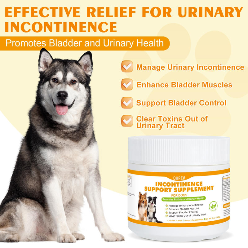 Dog Incontinence Support, Powerful Herbal Blend for Dog Bladder Control, Bladder Health, Manages Urinary Leaks, Human-Grade Ingredients Dog Incontinence Products, Marshmallow, Astragalus, Licorice