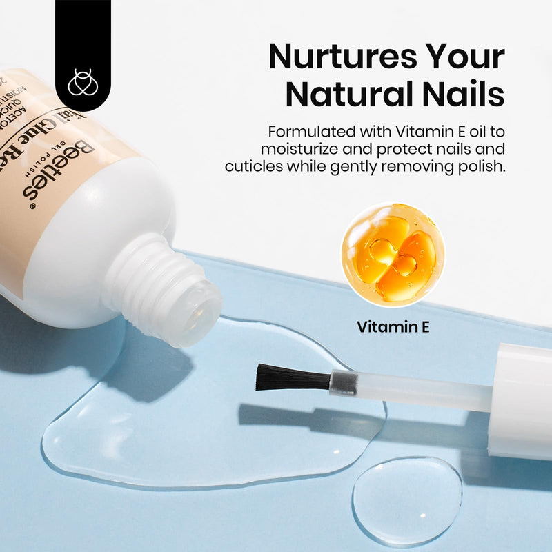 Beetles 2 Pcs Nail Glue Remover 20 ml for Press on Nails, False Nails Glue Remover for Fake Nail Tips Acrylics Nails Adhesive Remover Includes Cuticle Pusher, Not for Uv Gel Glue or Gel Polish 9-2 Pcs Nail Glue Remover 20 ml