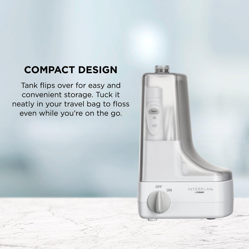 Interplak by Conair Compact Water Flosser, Travel Water Flosser, Battery Operated, Oral Irrigator for Powerful Deep Clean