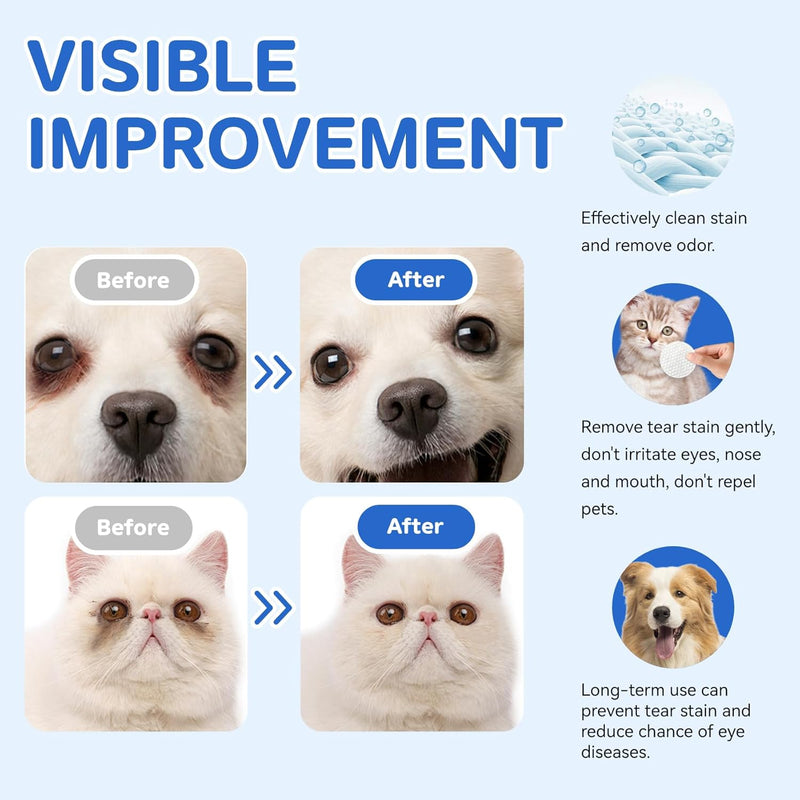 150PC Eyes Wipes for Dogs - Tear Stain Remover for Dogs - Dog Eye Cleaner,Eye Debris, Discharge, Mucus Secretions - Eye Wipes for Dogs & cat Eye Wipes - 3.2 inches (3.2 Large) 3.2 Large - BeesActive Australia