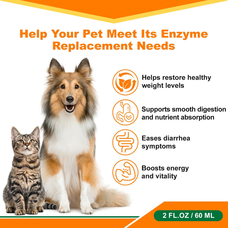 Pancreatic Enzymes for Dogs - Dog Digestive Enzymes & Support - Helps Dogs with EPI Restore Normal Weight, Digestive Health, and Manage Pancreatic Issues - 2 fl oz (Liquid) - BeesActive Australia
