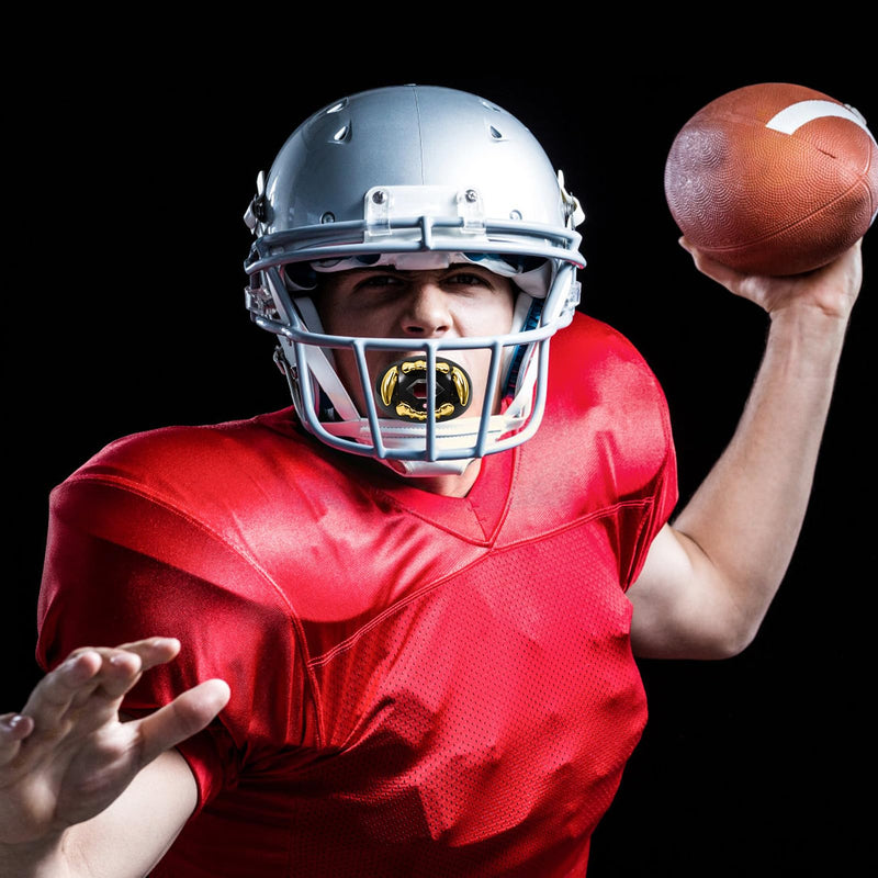 Football Mouth Guard with Strap, Breathable MouthGuard for Youth and Adults, Teeth and Lip Protector Gold Fang - BeesActive Australia