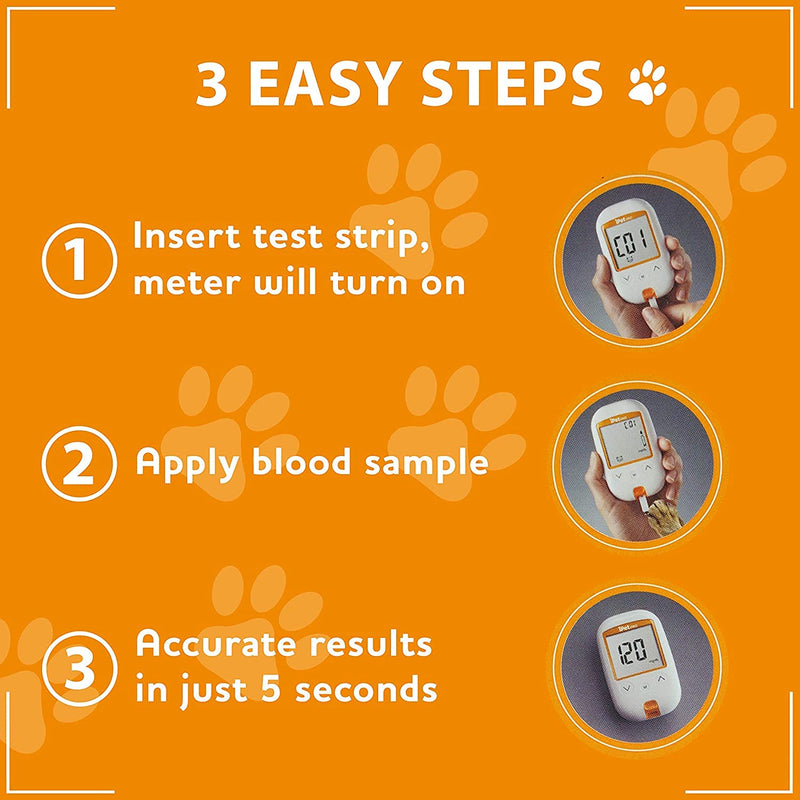 iPet PRO Blood Glucose Monitoring System Designed for Dogs & Cats| Includes Meter, 2 AA Batteries, User Guide, Log Book, 25 Test Strips, Control Solution, Lancing Device, 30 28G Lancets, Carrying Case Blood Glucose Meter Kit - PawsPlanet Australia