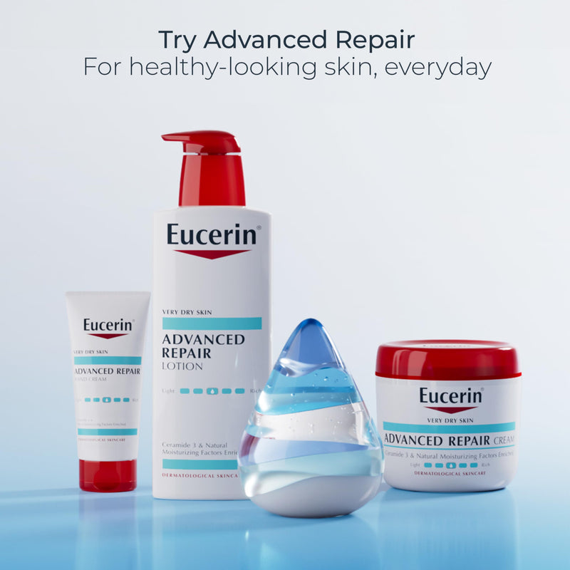 Eucerin Advanced Repair Body Lotion for Very Dry Skin, Unscented Lotion Formulated with Ceramides, 16.9 Fl Oz Bottle 16.9 Fl Oz (Pack of 1)