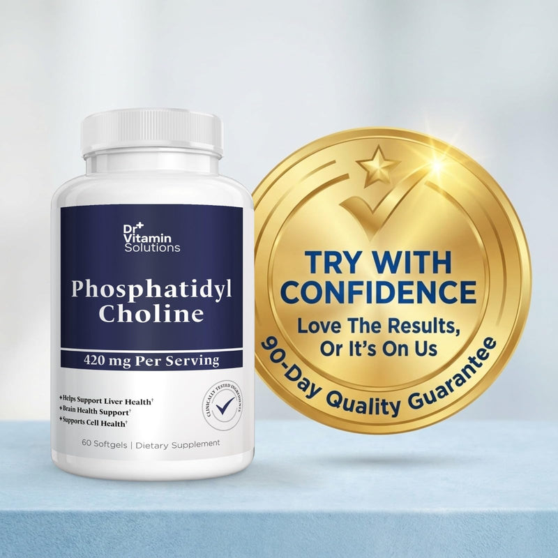 Phosphatidylcholine Choline Supplement 420mg - Liver, Brain & Cell Health | From Soy Lecithin, Phospholipid Complex, 60 Softgels - 30 Day Supply, Non-GMO, Easy to Swallow, Natural Choline Source