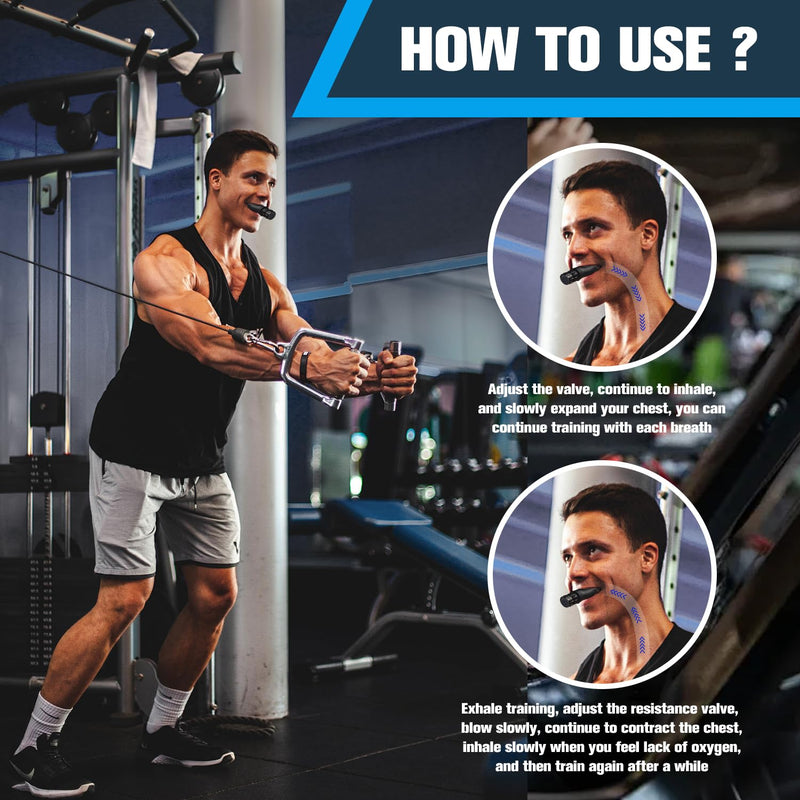 Breathe Trainer,Muscle Trainer,Portable Adjustable Trainer for and Muscular Exercise - Suitability running Daily Fitness Training, Easy to Clean,for All（black） - BeesActive Australia