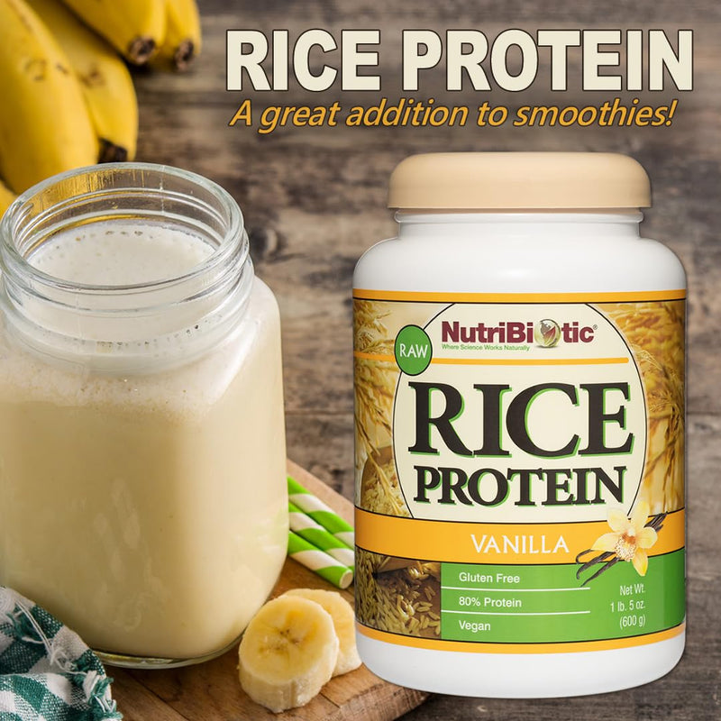 NutriBiotic ‚Äì Vanilla Rice Protein, 1 Lb 5 Oz (600g) | Low Carb, Keto-Friendly, Vegan, Raw Protein Powder | Grown & Processed Without Chemicals, GMOs or Gluten | Easy to Digest & Nutrient-Rich 1.31 Pound (Pack of 1) - BeesActive Australia
