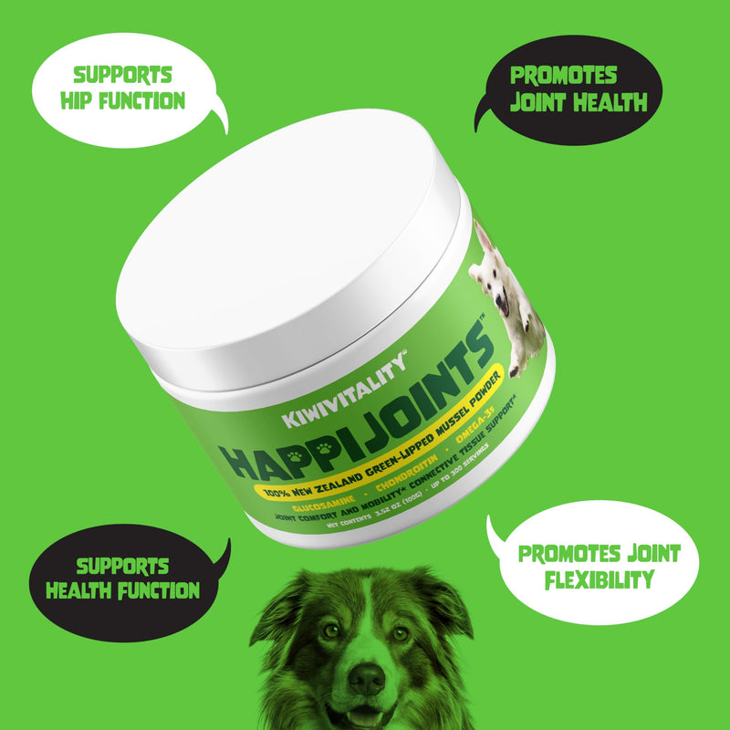 Green Lipped Mussel Powder for Dogs & Cats - Premium Hip & Joint Support for Joints, Tendons, Ligaments (400 Grams, Up to 1200 Servings) 2-Pack - PawsPlanet Australia