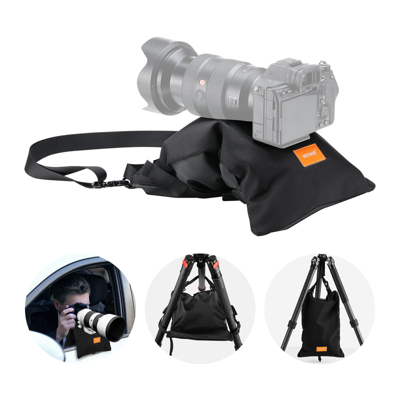 NEEWER Sandbag for Photography, 15.5"x9.4" Foldable Handheld Storage Bag with Shoulder Strap, Heavy Duty Polyester Saddlebag/Beanbag/Tripod Weight Bag for Camera Lens Support & Light Stands Boom Arms SB-BL5