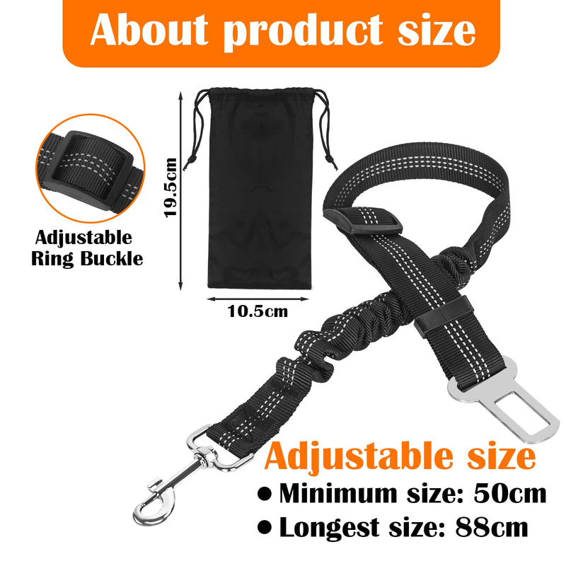 DATEFUN Dog Seat Belt Car Adjustable - Pack of 2 Seat Belt Dogs with Cushioning and Storage Bag for All Dog Breeds & Car Types (50-88 cm) - BeesActive Australia