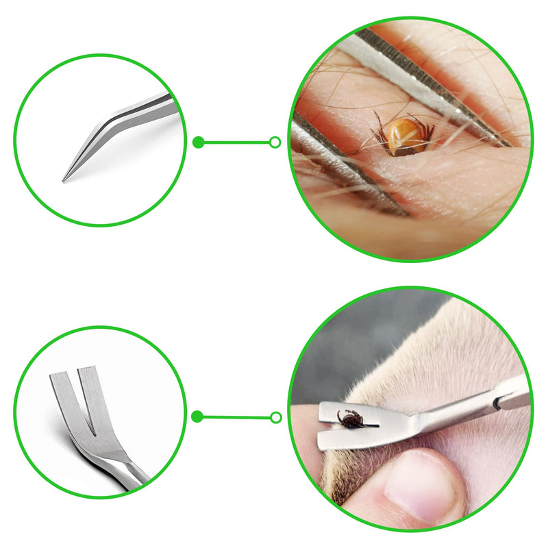 MYDAISY 2 in 1 metal tick tweezers with case, stainless steel tick tweezers for humans, dogs, cats, horses - human tick tweezers - tick tweezers for dogs - cat tick tweezers - tick tweezers - BeesActive Australia