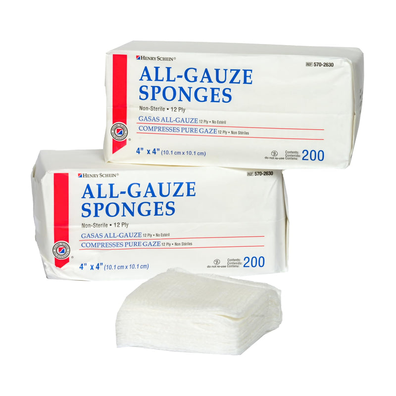 200/Pack Non-Sterile Gauze Pads 4’’ x 4’’ for Wound Dressing Gauze Sponge-Pads for Wound Care & Home First Aid Kits -12-Ply - 100% Cotton & Highly Absorbent 4x4 Inch (Pack of 200) - BeesActive Australia