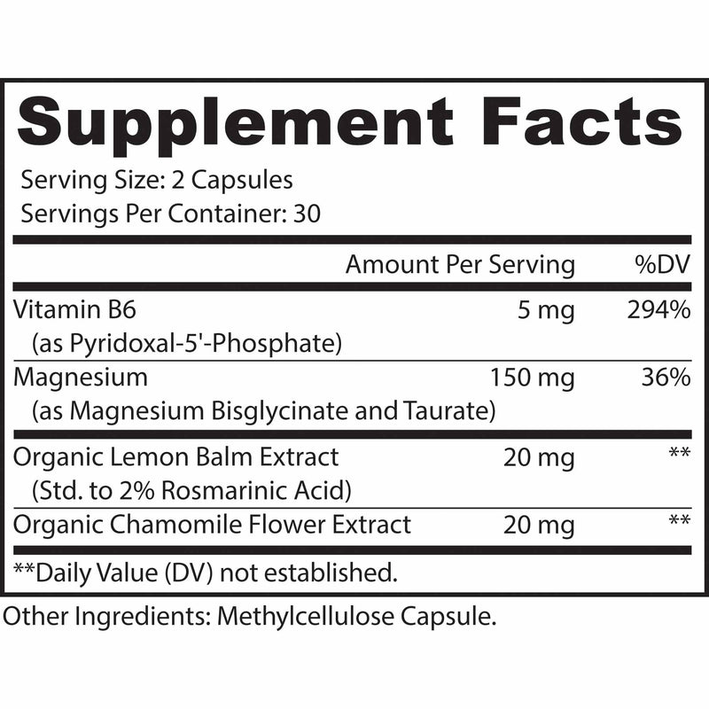 MoxyVites MagniRest PM Magnesium Complex for Women & Men - Magnesium Bisglycinate, Taurate, Active B6, & Calming Organic Botanicals - Chelated High Absorption - Nighttime Magnesium, 60 Vegan Capsules